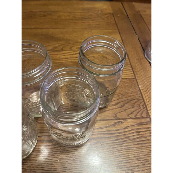 Lot Of 7 Modern Ball Mason Jars Pint Clear Glass Canning Holiday Decor Crafts - Picture 3 of 6